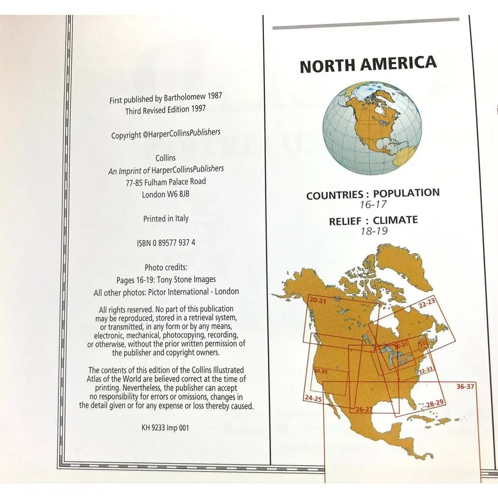 Illustrated Atlas of the World Readers Digest 3rd Edition Vtg. 1997 Hardcover